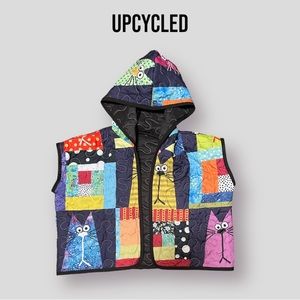 Upcycled Quilt Hooded Vest